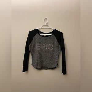 Triple Flip Long Sleeve Shirt - Grey and Black Stretchy Fabric Kid’s